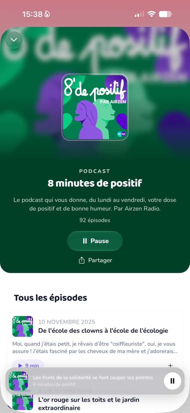 Lecteur plein écran avec liste de lecture