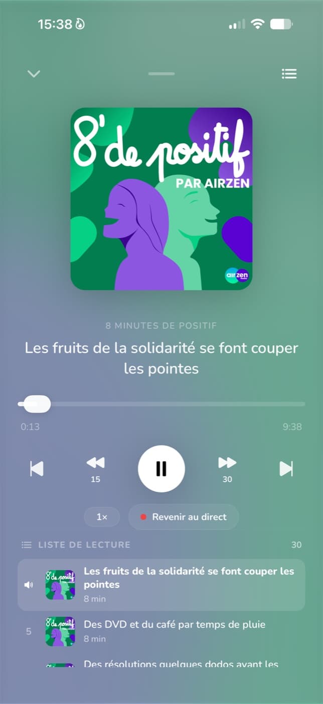 Fiche d’un podcast et sa liste d’épisodes